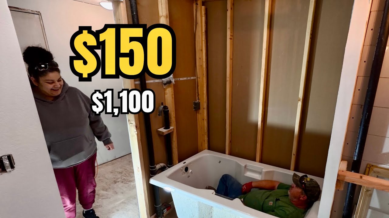 This Tub Wasn't Built for a Shower Surround… So We Had to Improvise