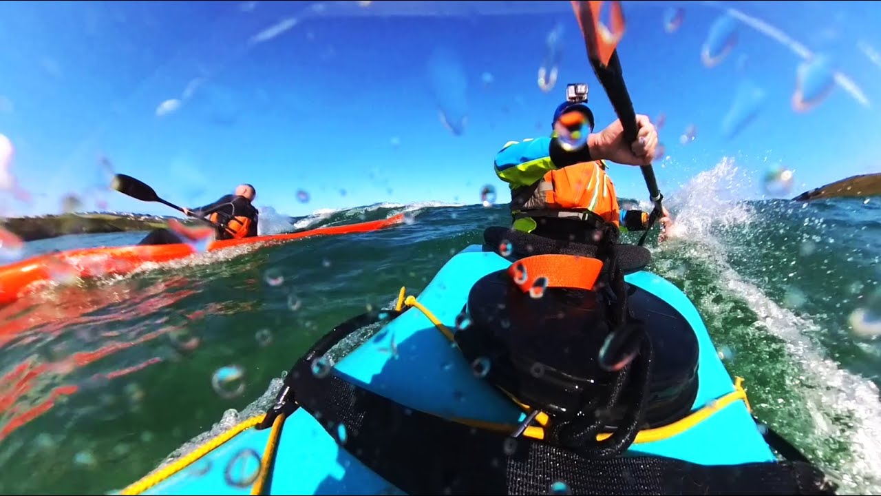 Sea Kayak Surfing in Cornwall. Eskimo rolls (fails), Back Deck Cowbow Self Rescue, Valkyrie, Octane