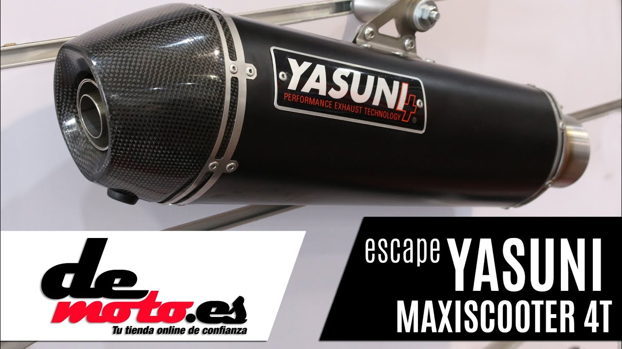 Escape YASUNI Steel Black copa carbono para Maxi Scooter / de-moto