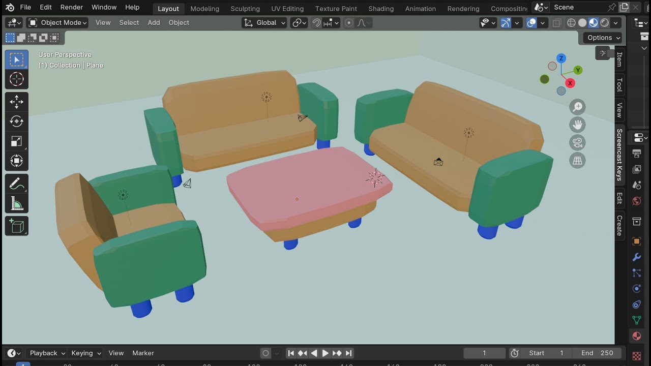 Tutorial basic 3D blender pemula I membuat meja kursi