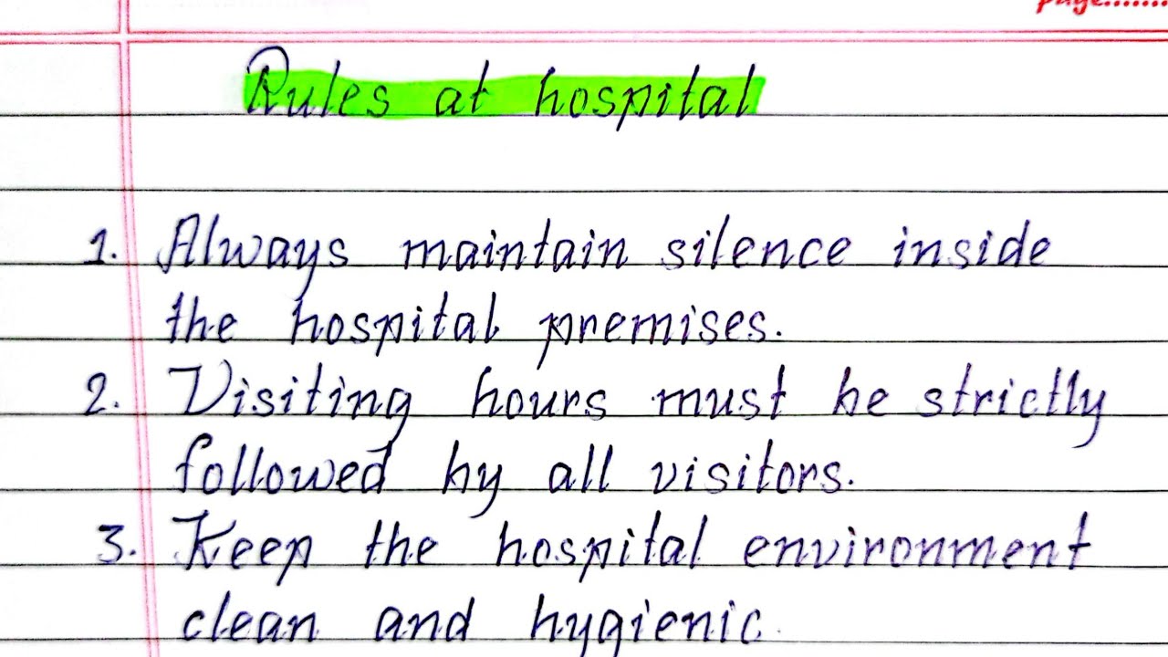 Rules and Regulations at Hospital | Writeology TV