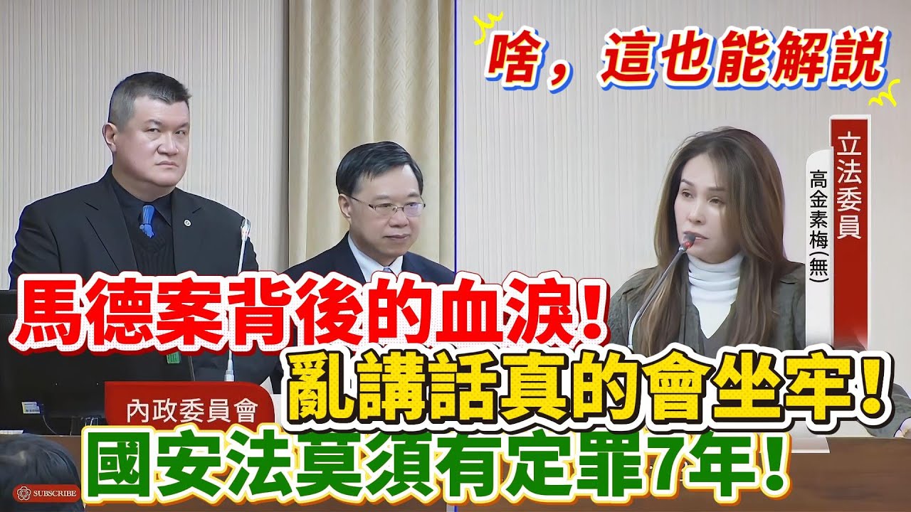 【解說】馬德案背後的血淚！亂講話真的會坐牢！國安法莫須有定罪7年！｜立法院質詢｜高金素梅