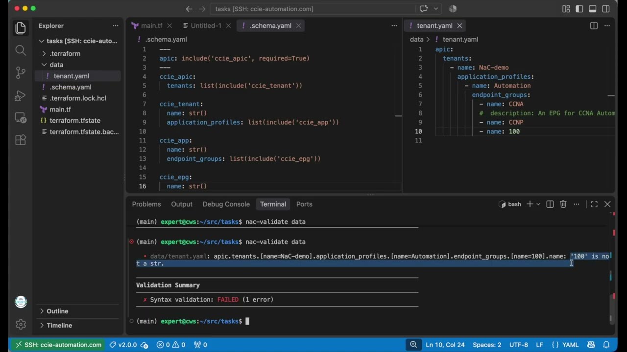 Cisco Network as Code, часть 1: ACI и nac-validate