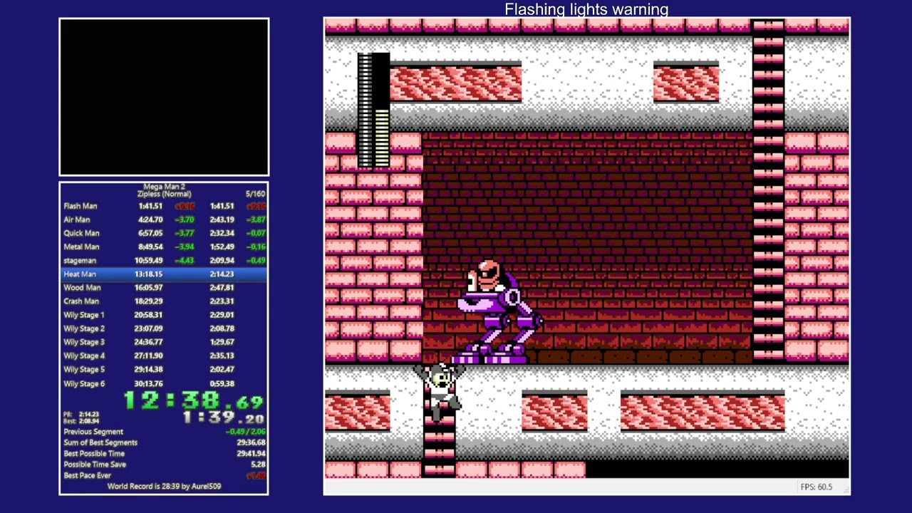 [Personal Best - 29:57] Mega Man 2 - Any% (Normal, Zipless) Speedrun