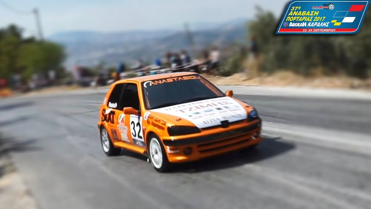 Αναστασίου - PEUGEOT 106 S16 (+Crash & Incar) | Ανάβαση Πορταριάς 2017 (Full HD video)