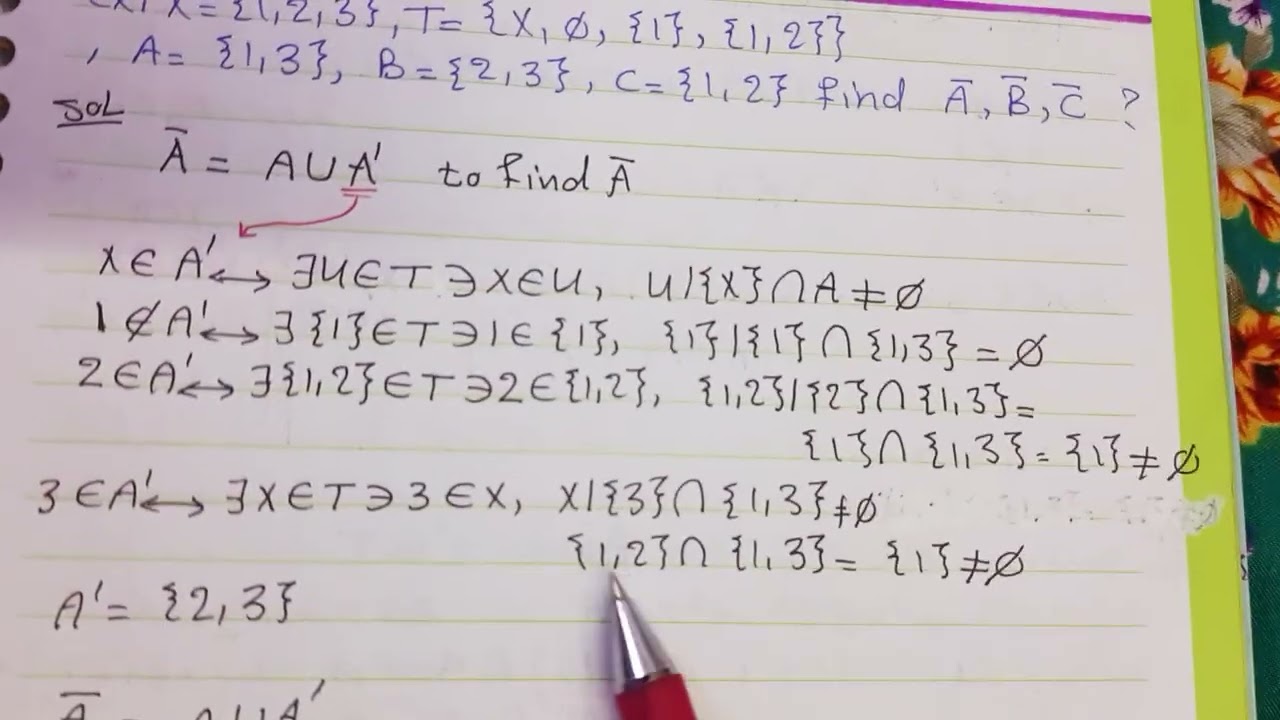 تبولوجي( 5. انغلاق المجموعات Closur of set)(تعريف +امثلة)