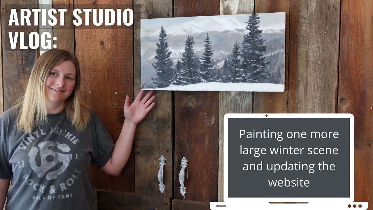 Artist Studio Vlog: Painting an Encaustic Winter Landscape Painting and updating the website