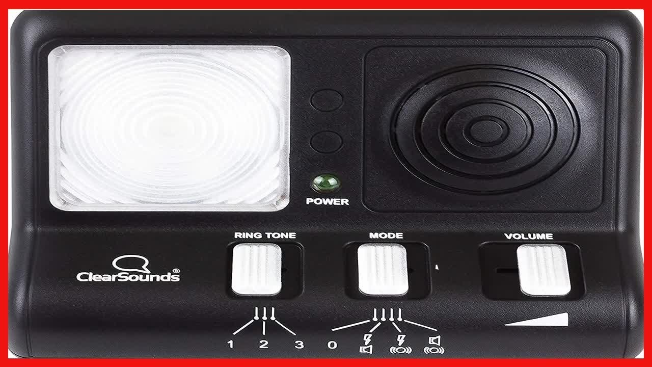 ClearSounds CR200 ClearRing Ring Signaler Booster con intermitente LED estrobosc&oacute;pico para tel&eacute;fonos