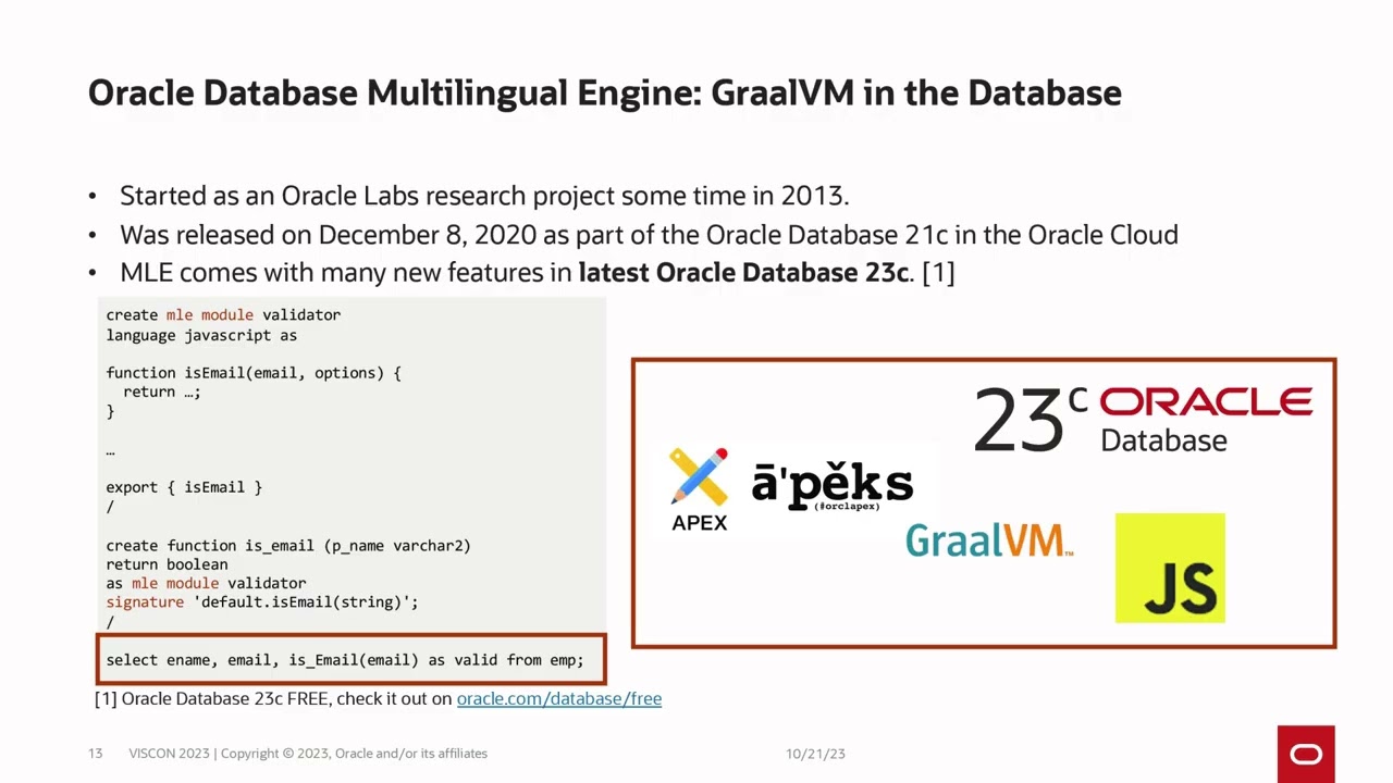 JavaScript and Databases: a Perfect Match | Noman Sheikh & Lucas Braun | Oracle | VIScon23