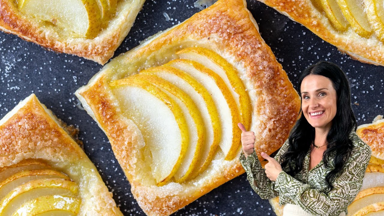 Puff Pastry Pear Tartlets (4 Ingredients)