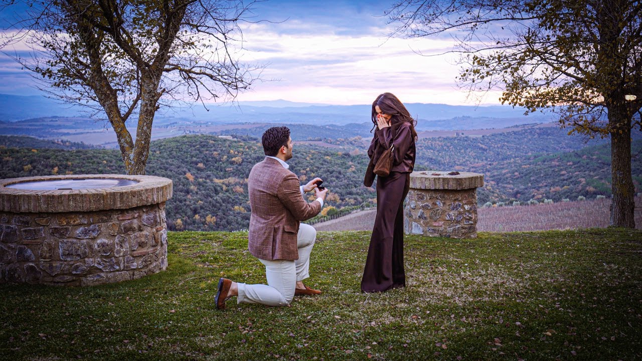 Wedding proposal in Tuscany, at Rosewood Castiglion del Bosco
