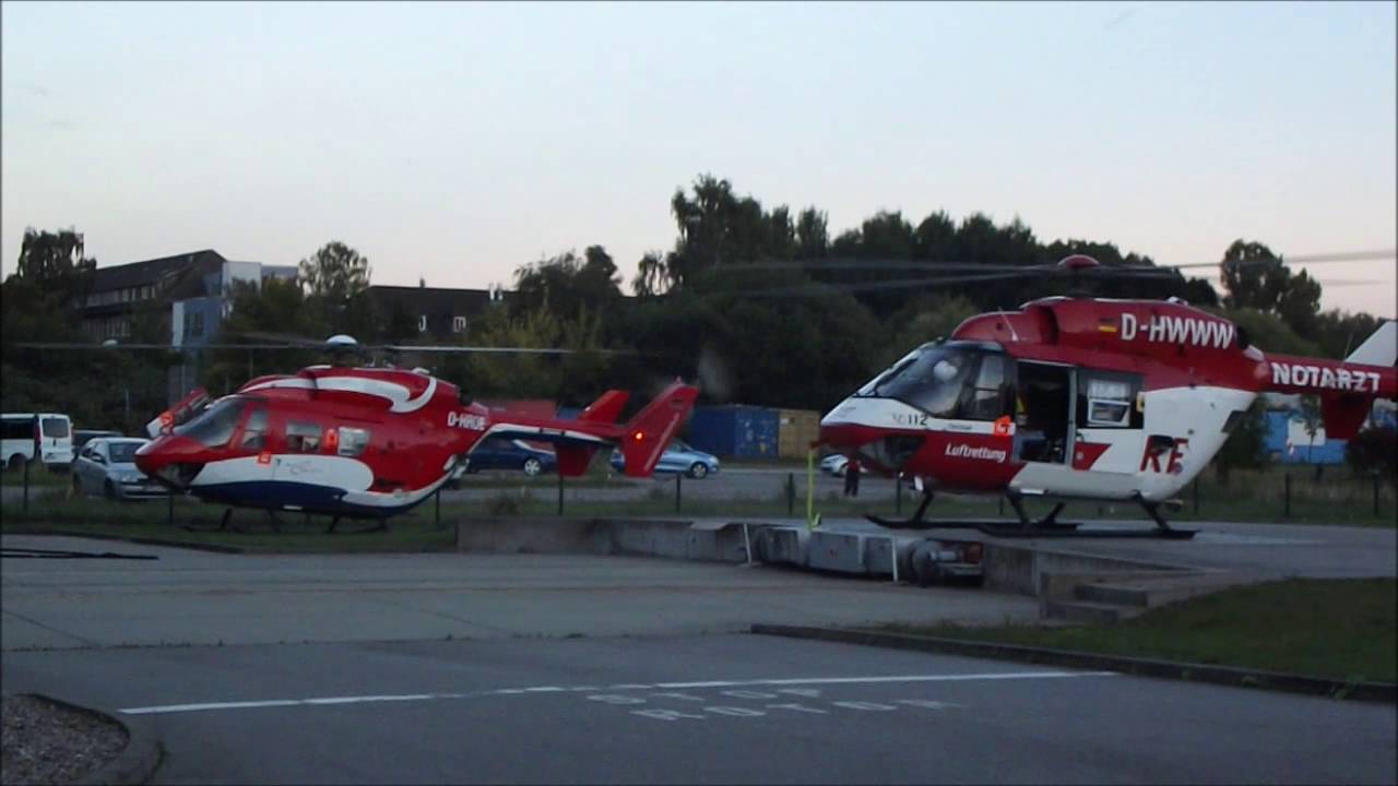 EXOT IN GREIFSWALD - Christoph Rostock startet mit BK117 D-HAOE bei Christoph 47