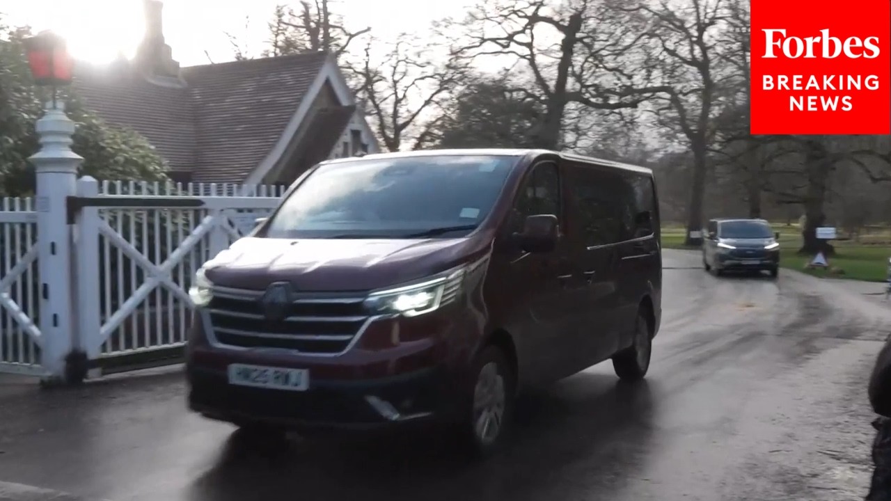 Convoy Of Vehicles Departs Windsor Lodge As Police Continue Search Of Andrew's Former Residence