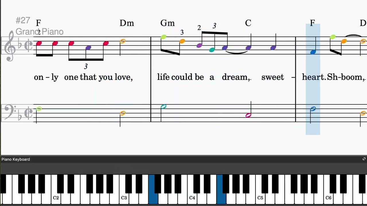 Sh-Boom (Life Could Be a Dream) by The Crew-Cuts - Easy piano tutorials with sheetmusic