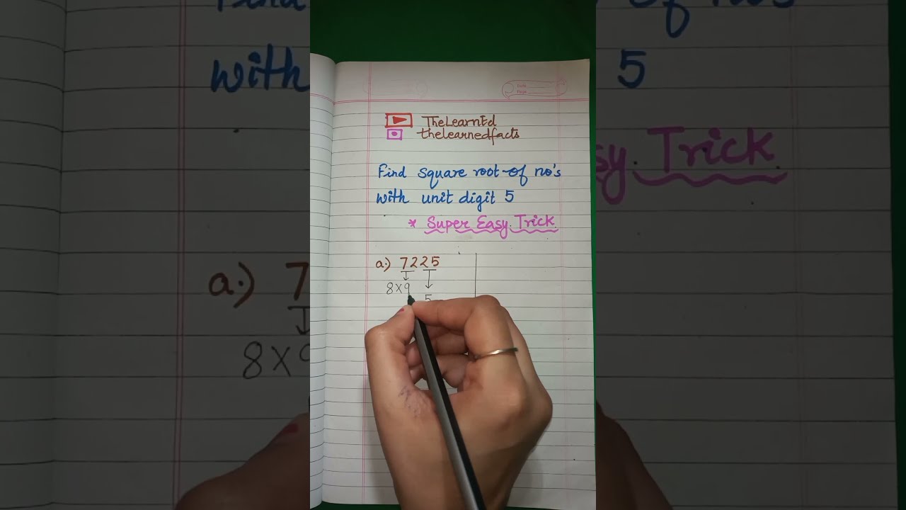 Finding Square root of no.'s with unit digit 5 | super easy trick #squareroot #trick #shorts