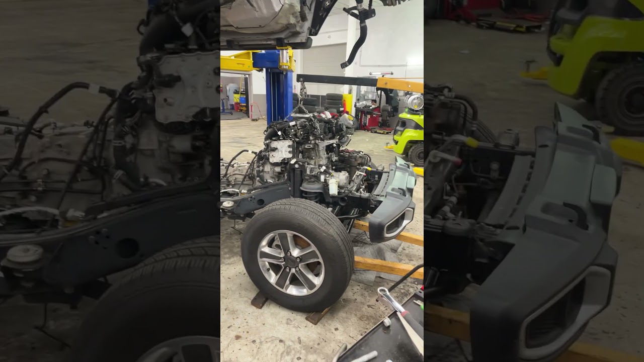 21 Jeep Wrangler engine swap 2.0T #jeep #wrangler #auto-technician #engineswaps #engine #workhard