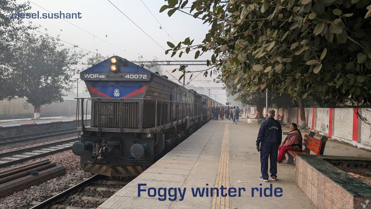 Foggy Winter Ride Behind WDP-4B 40072