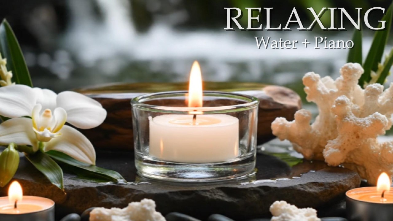 Relaxing Music Relieves Stress, Anxiety and Depression - Bamboo Water Fountain + Healing Piano Music