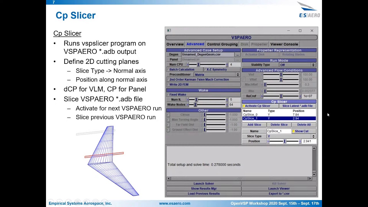 2020 VSP WS: VSPAERO GUI & Tutorial - Advanced