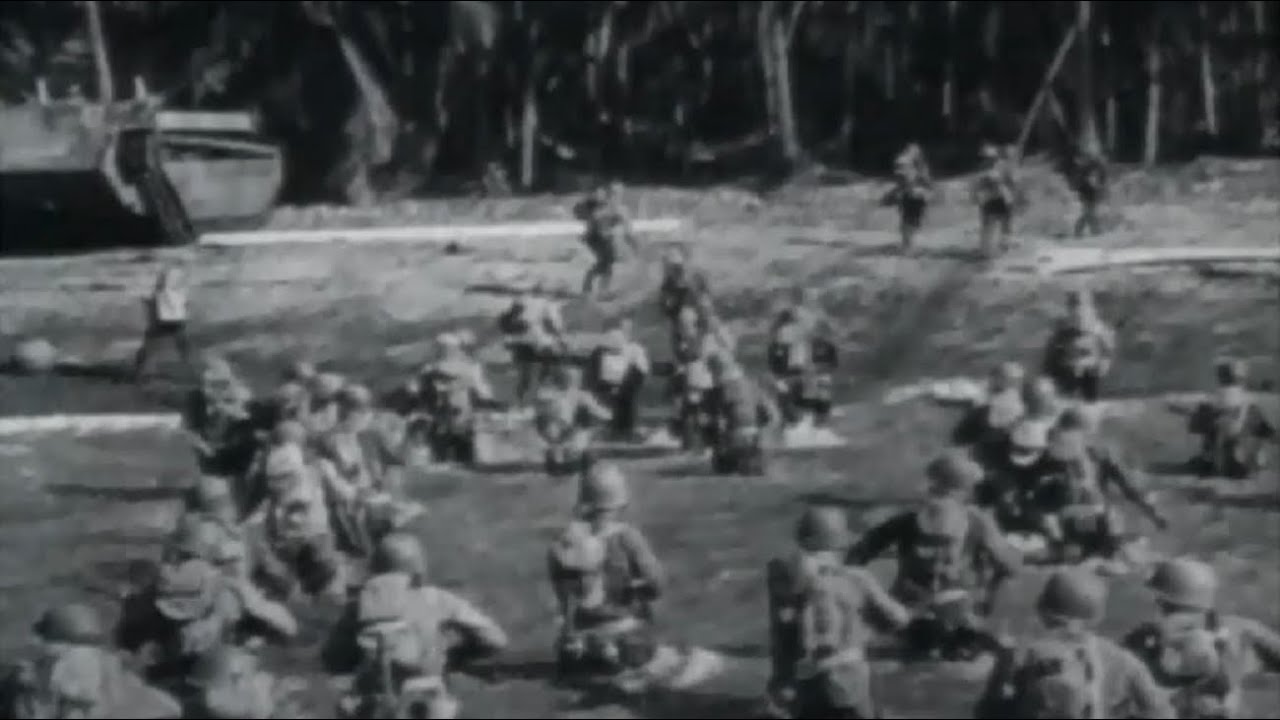 US Troops Invade Caballo and Cebu Islands Philippines WW2 Combat Footage