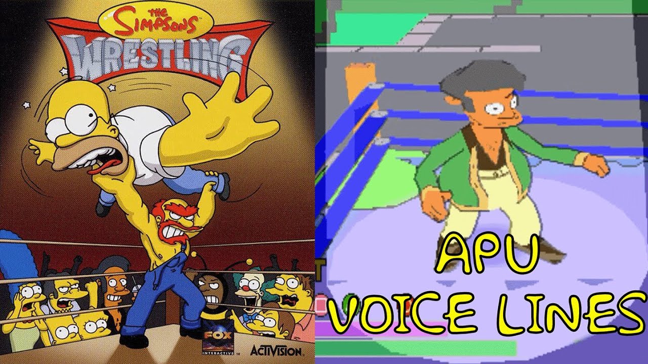 Apu Nahasapeemapetilon's Pre-Fight Voice Lines | The Simpsons Wrestling | PS1 |