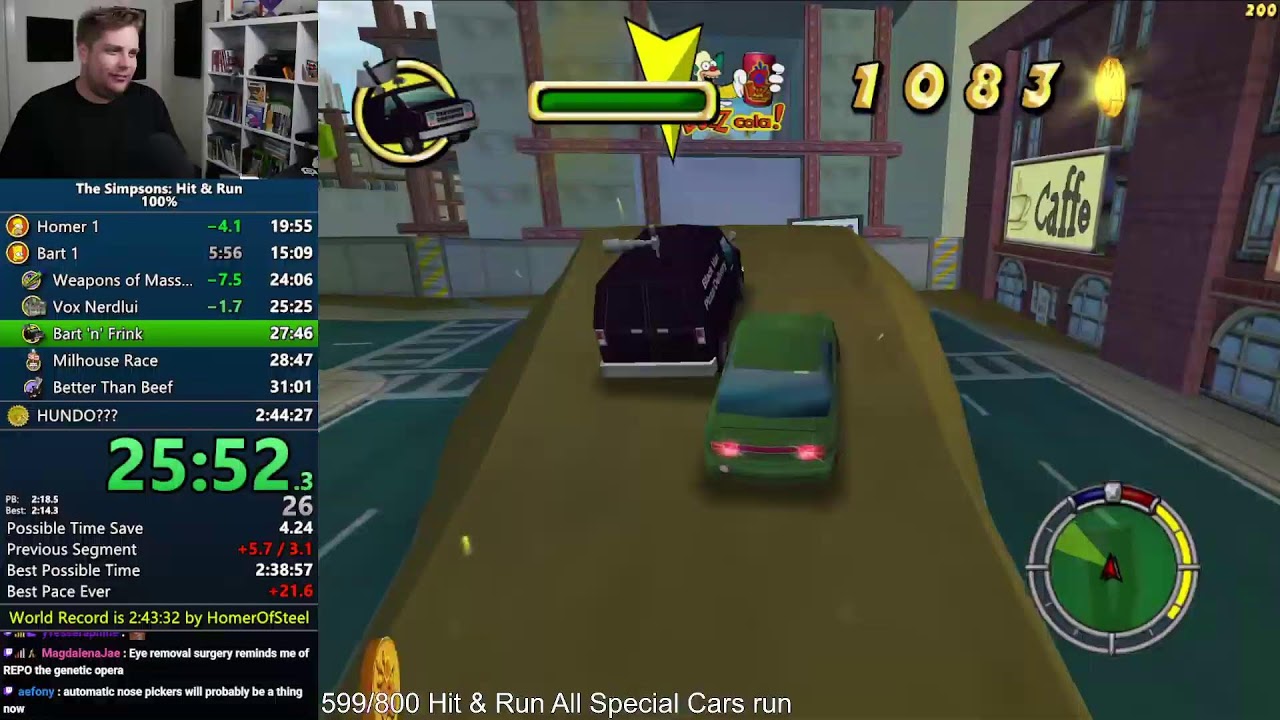 Simpsons: Hit & Run 100% Speedruns for world record