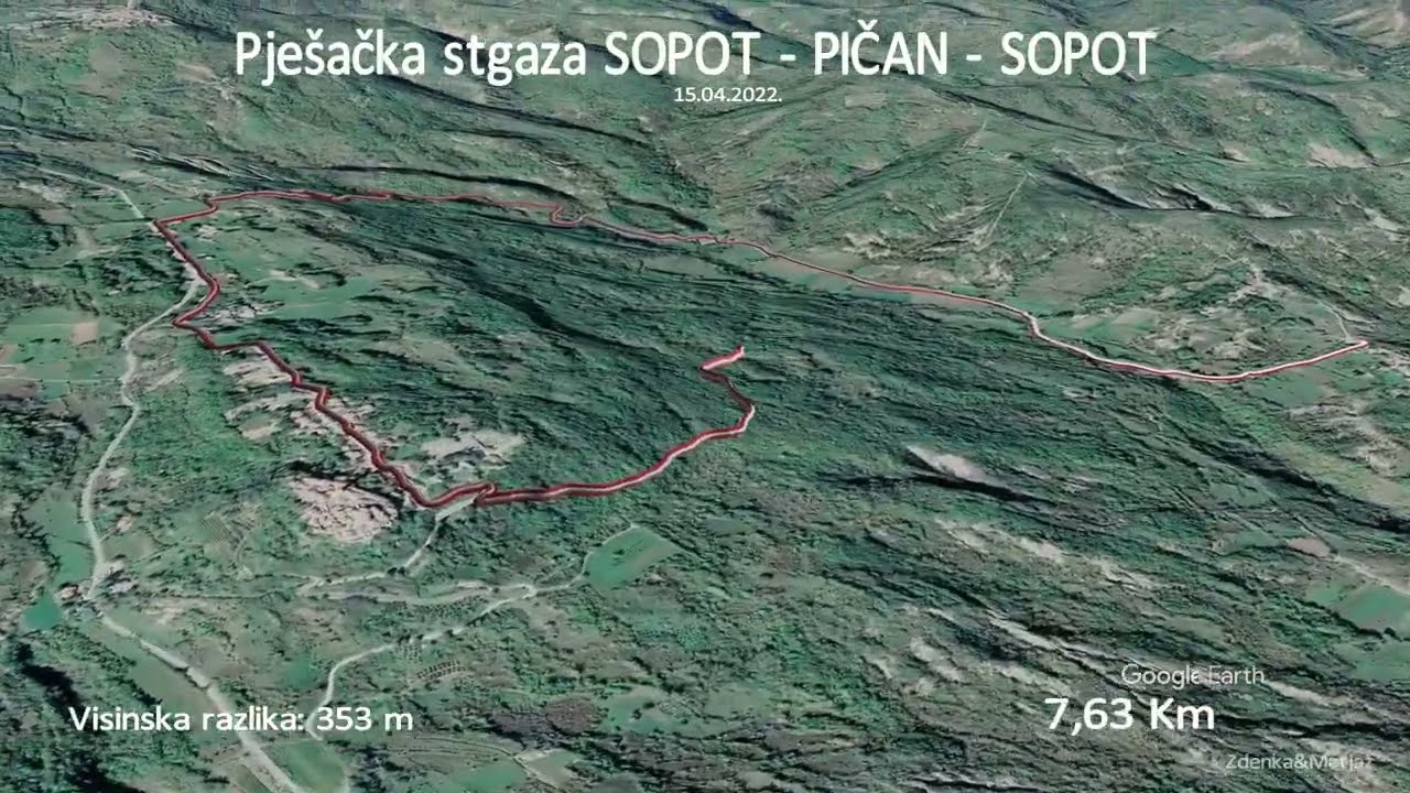 Slap Sopot - Pićan - Slap Sopot (kružna)