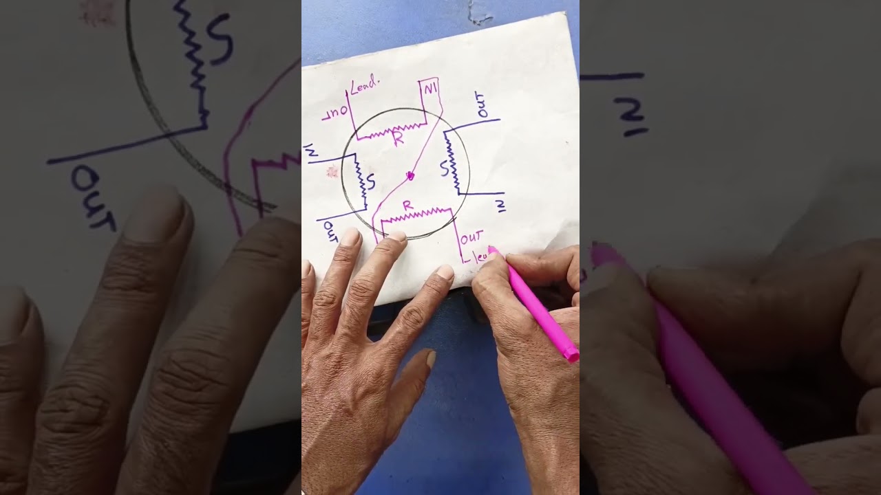 Single phase motor winding connection with diagram|Motor winding|Electric motor winding#shorts