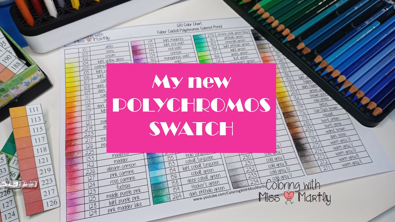 RE-SWATCHING my POLYCHROMOS / with Chart Download