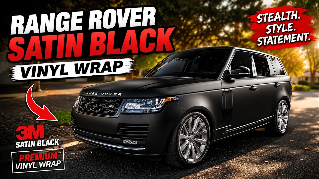 Range Rover, обтянутый пленкой #averydennison Satin Black.