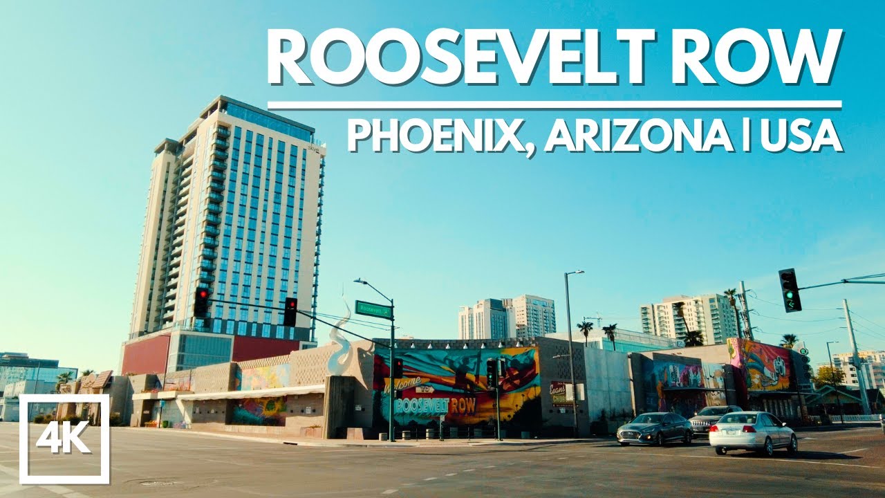 Walking Tour of Roosevelt Row in Phoenix, Arizona | 4K