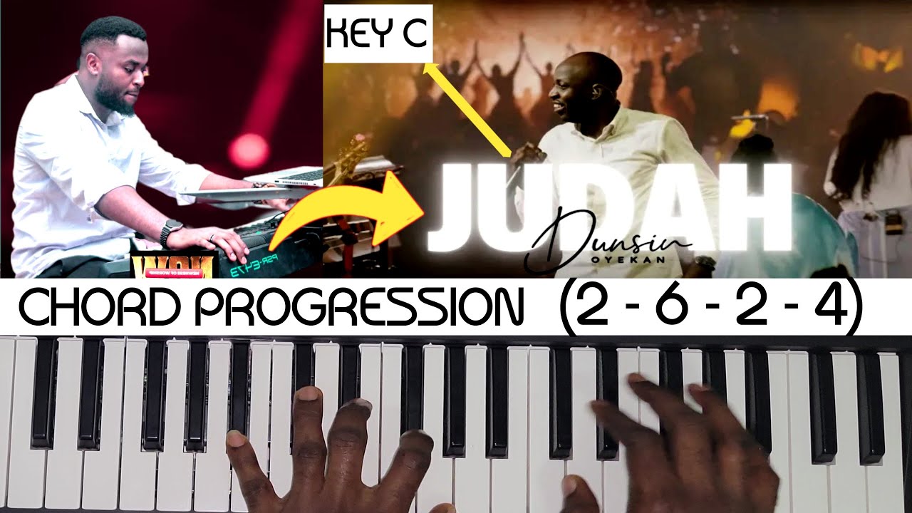 Judah by Dunsin Oyekan for beginners!!! chord progressions Key C