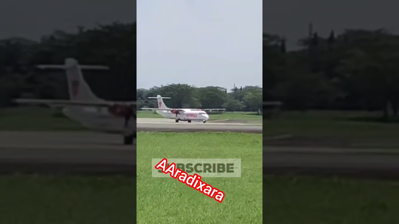 The ATR aircraft of WINGS AIR by LION AIR Group enters the runway to take off