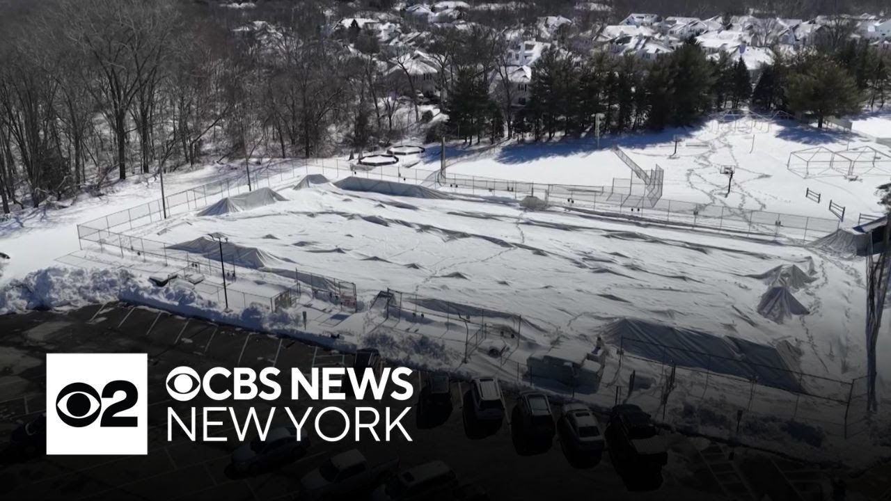 Blizzard damages bubble dome at GoodSports USA in Wall Township, N.J.