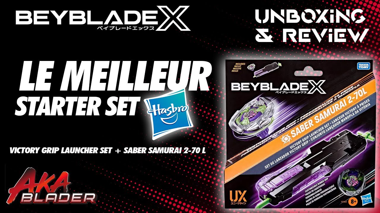 [Beyblade X] Victory Grip Launcher Set : le meilleur starter Hasbro ?! Saber Samurai 2-70L Review FR