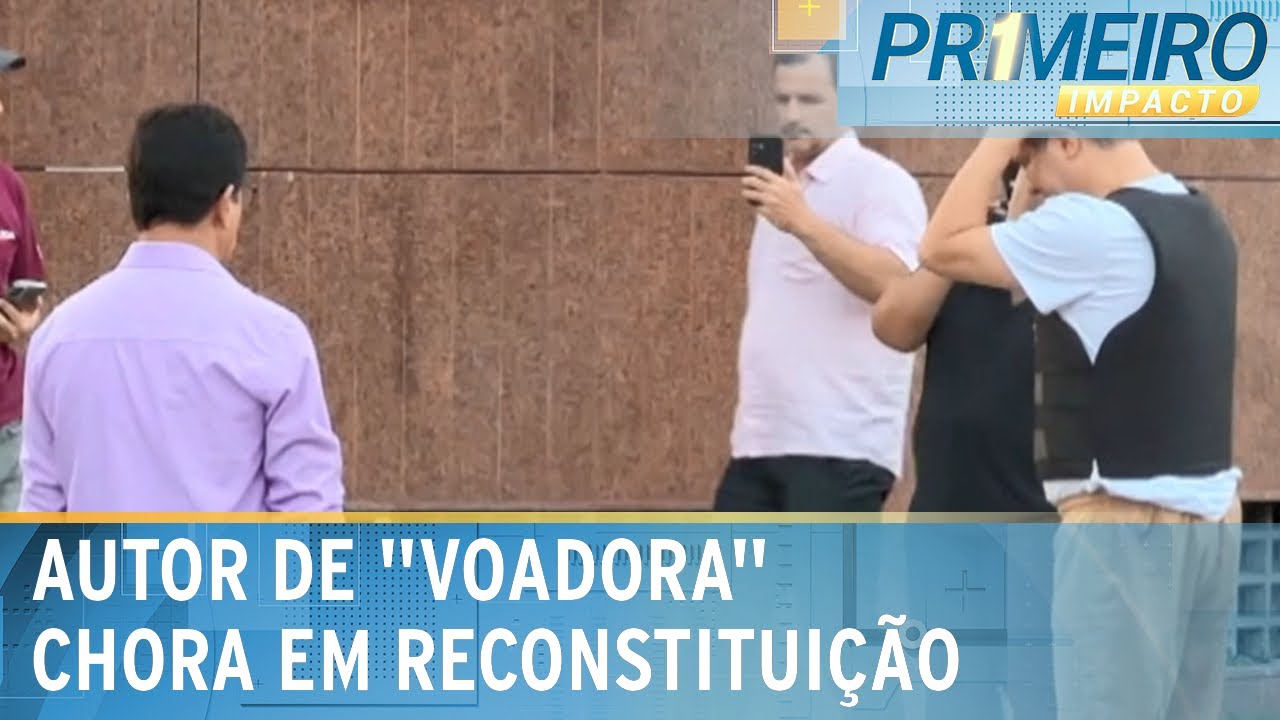 Acusado de matar idoso com “voadora” chora durante reconstituição | Primeiro Impacto (14/06/24)