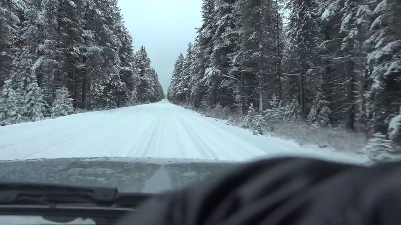 4K Slow TV Drive Whole Bow Valley Parkway From Lake Louise to Banff in Winter