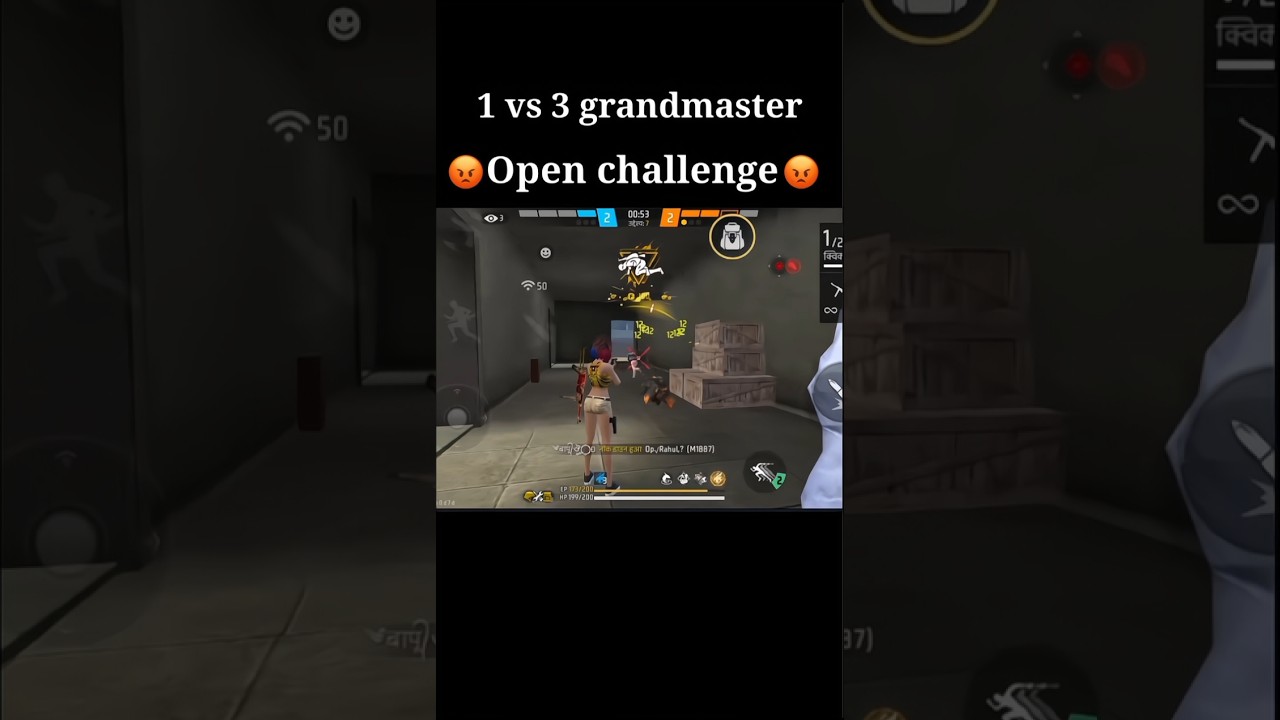 💥🤬 1 VS 3 OPEN CHALLENGE ⁉️ freefire room match #freefire #ffshorts #freefireshorts