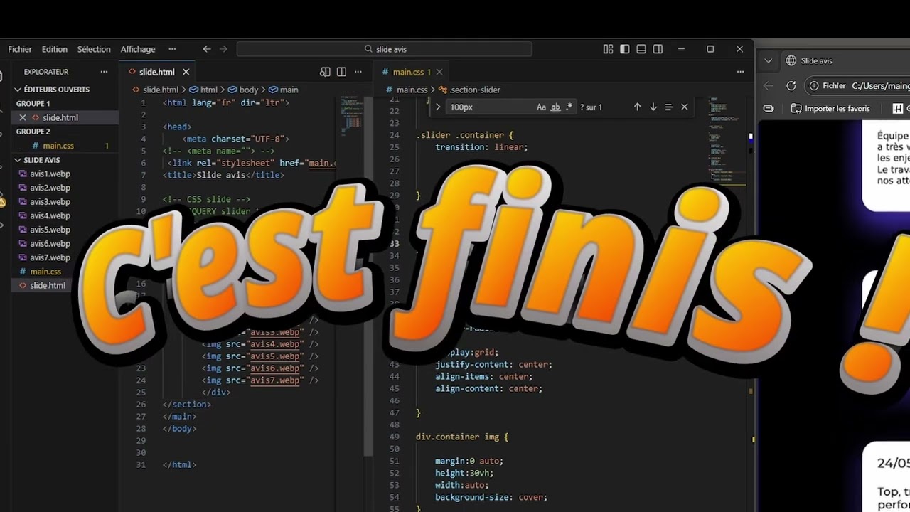 Slide tutoriel HTML CSS