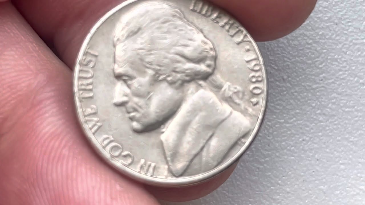 US 1980 D 5 Cents Coin - 1/2 Billion Made - Filled D  - United States - Jefferson Nickel - No Steps!