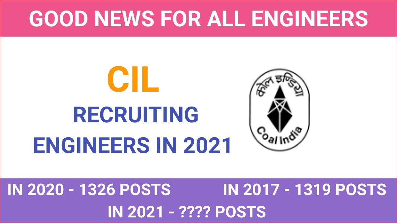 CIL MT 2021 Recruitment 🔥 ( Engineering Graduate ) Coal India Limited