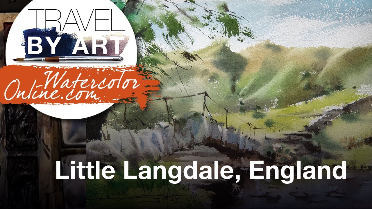 #299 Travel By Art, Ep. 145: Slater's Bridge, England (Watercolor Landscape Demo)