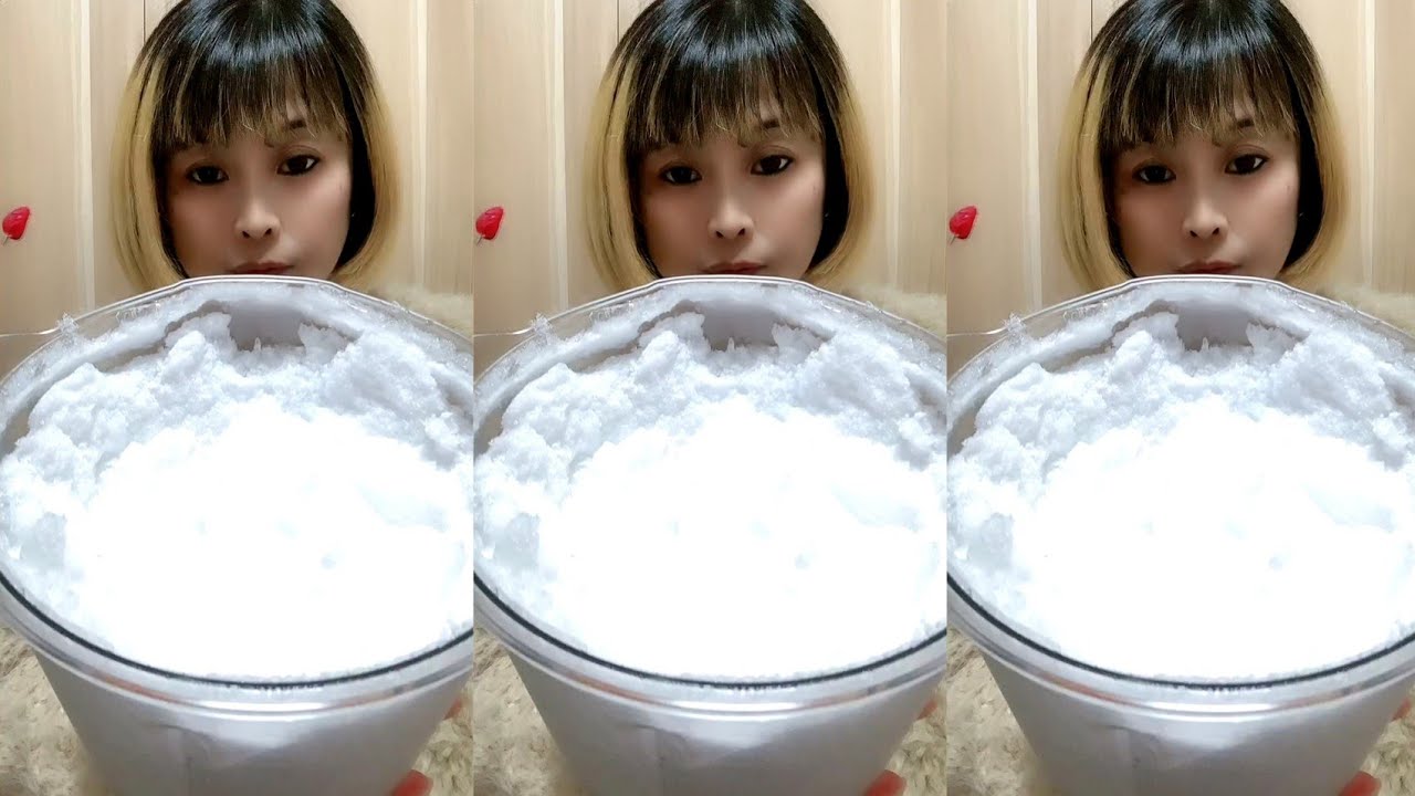 ASMR WHITE ICE EATING / ICE EATING