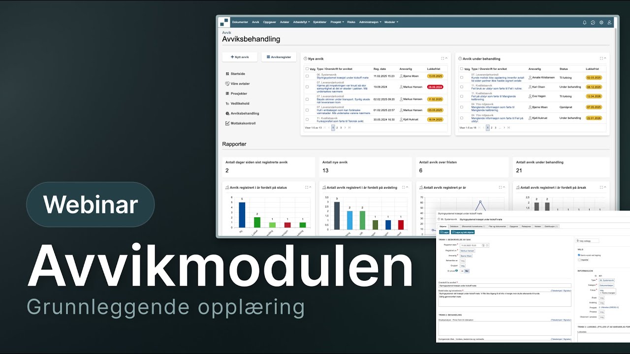 Grunnleggende opplæring i avvik  |  Webinar