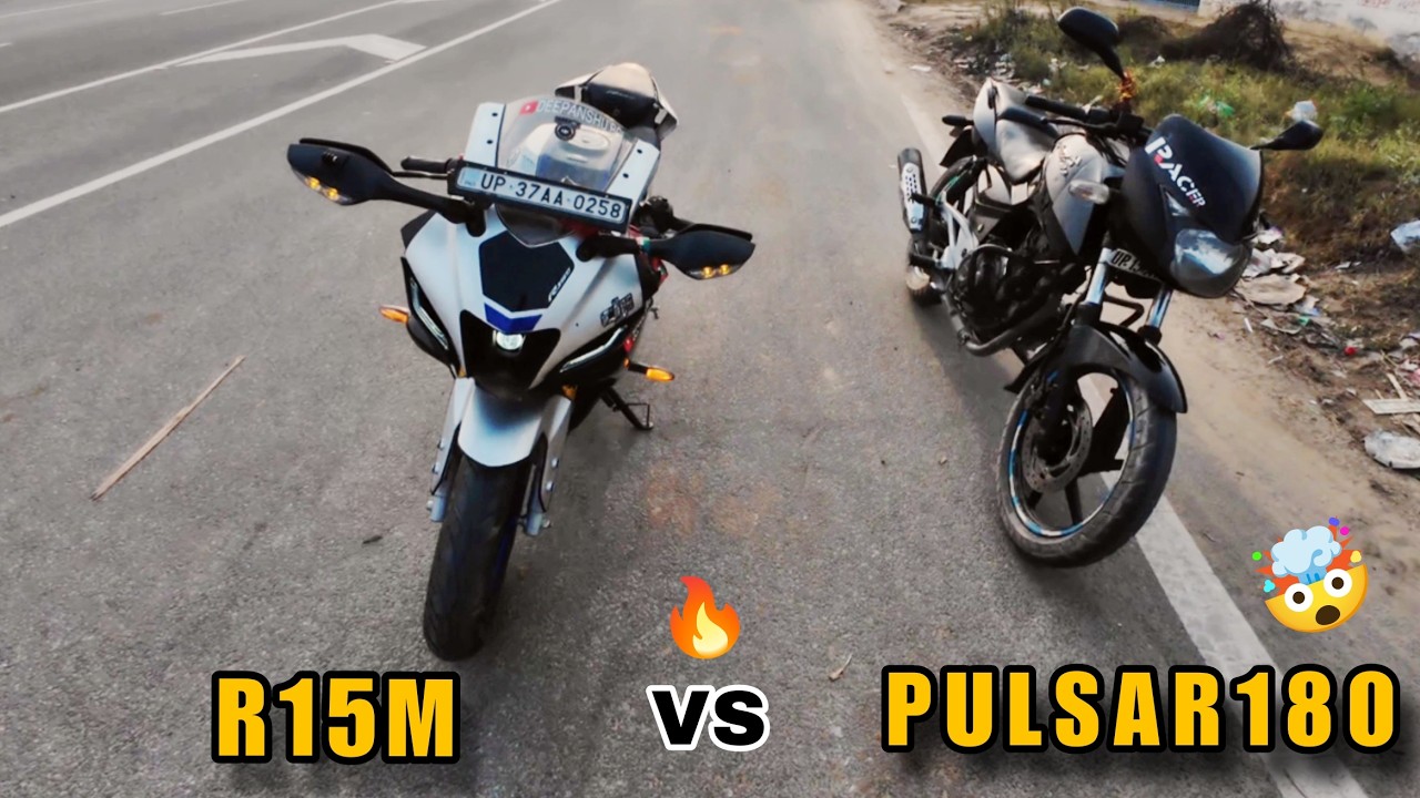 R15M Vs Pulsar180 Drag Race 🔥 | Kon Hai Sabse Tez 😳- Bajaj Ya Yamaha🔥