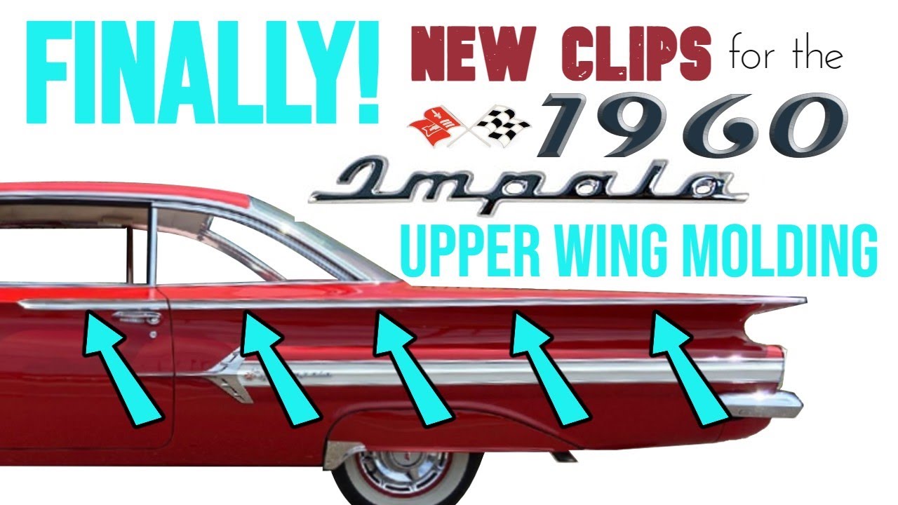 1960 Impala Long Quarter Molding NEW Clips Installation