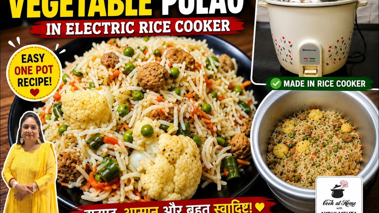 Vegetable Pulao I How to make Rice in Rice Cooker I Rice Cooker Recipes I Recipe of Veg Pulao I 