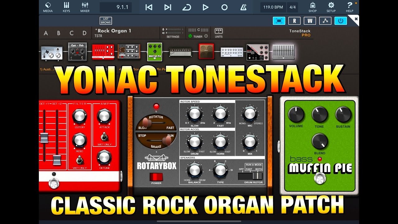 ToneStack by Yonac - Classic Rock Organ - Patch from Scratch - Tutorial for the iPad