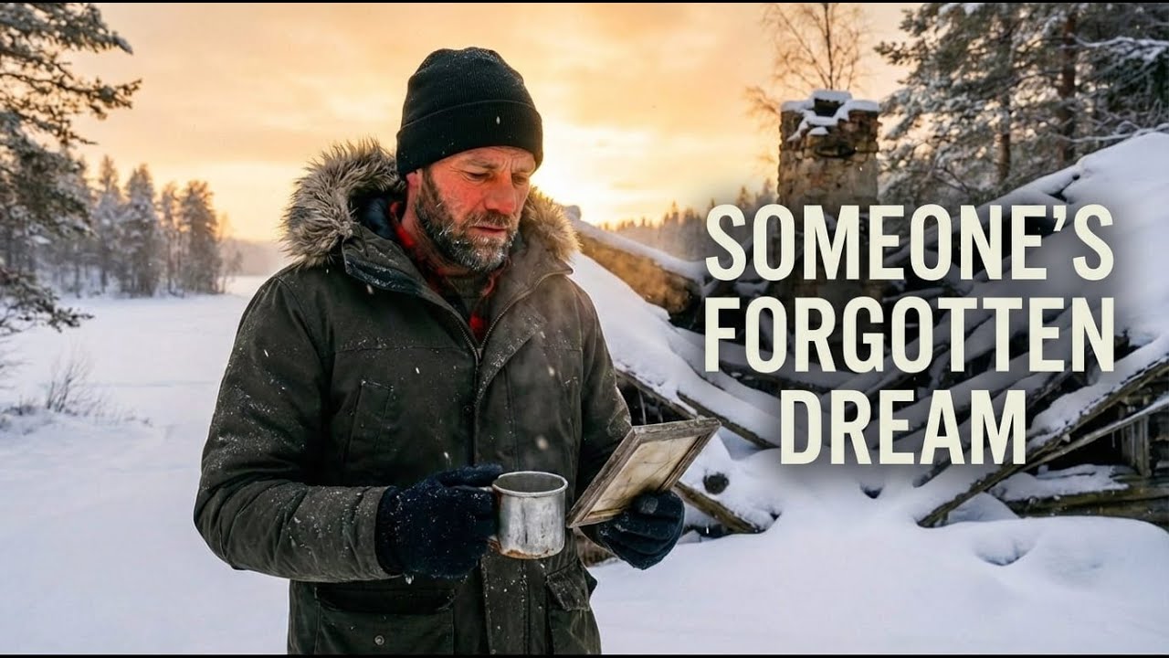 He Left Everything Behind — I Rebuilt His Cabin by a Frozen Lake #camping #wintercamping