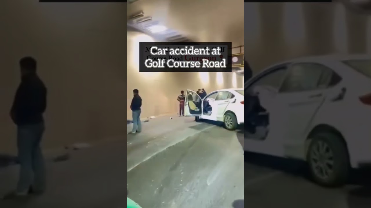 Car Accident at Golf Course Road Yesterday #accident #gurgaon #driveresponsibly @MutrejasVlogs